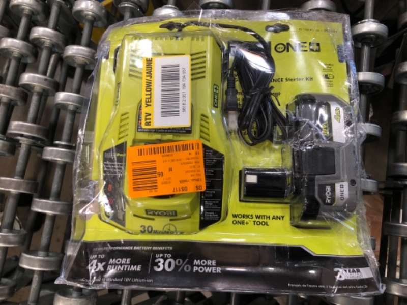 Photo 2 of RYOBI
ONE+ 18V HIGH PERFORMANCE Lithium-Ion 4.0 Ah Battery and Charger Starter Kit