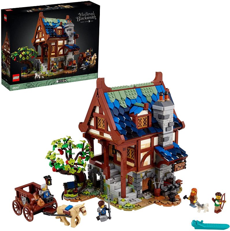 Photo 1 of LEGO Ideas Medieval Blacksmith 21325 Building Kit; Impressive Build-and-Display Model for Adults, New 2021 (2,164 Pieces)
