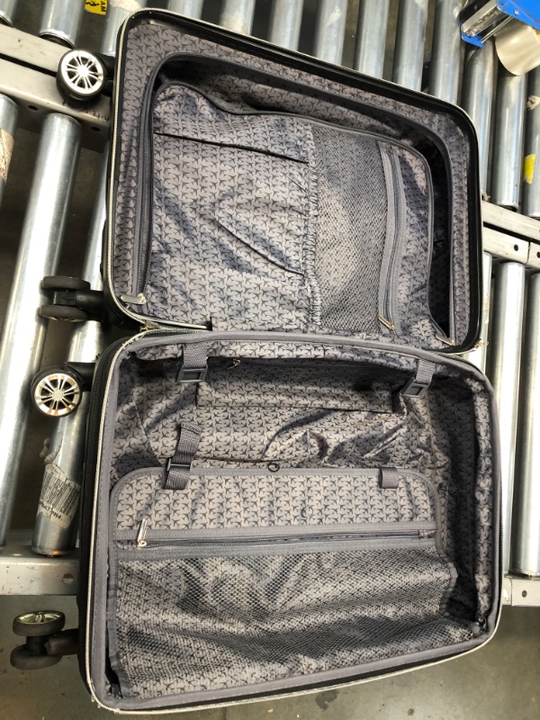 Photo 3 of Kenneth Cole Reaction Madison Square Hardside Chevron Expandable Luggage, Navy, 20-Inch Carry On
