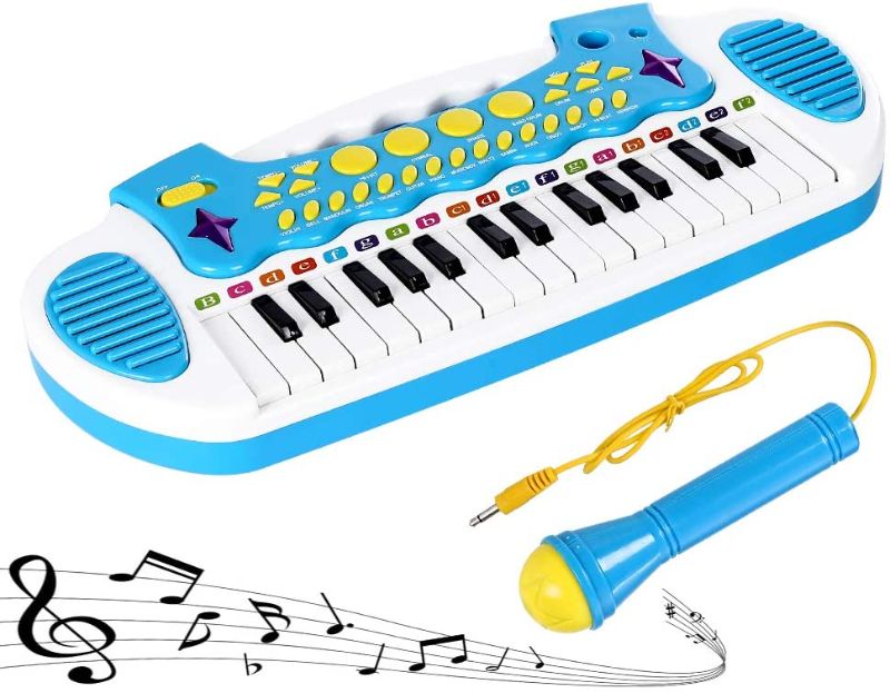 Photo 1 of Love&Mini Piano Toy Keyboard for Toddlers Musical Instrument for Girls Birthday Gift 3 4 5 Years Old 31 Keys (Blue)
