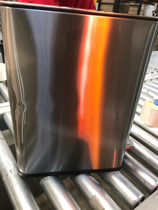 Photo 1 of 2.6 Gal. Stainless Steel Slim Step-On Trash Can
