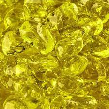 Photo 1 of 10 lbs. of Sunflower Yellow 3/8 in. Fire Glass Dots
