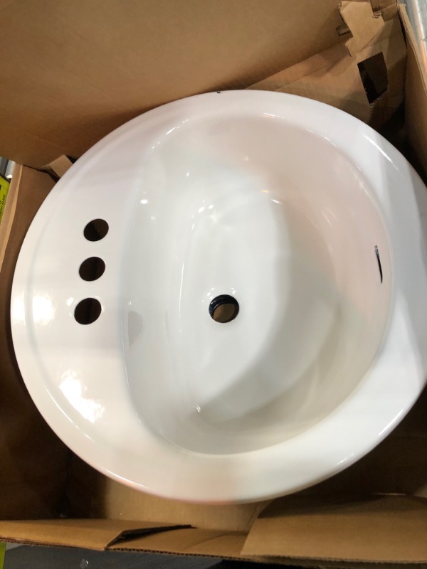 Photo 2 of Bootz Industries Laurel Round Drop-In Bathroom Sink in White