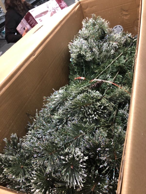 Photo 1 of 12 ft Sparkling Amelia Pine Slim LED Pre-Lit Artificial Christmas Tree 
