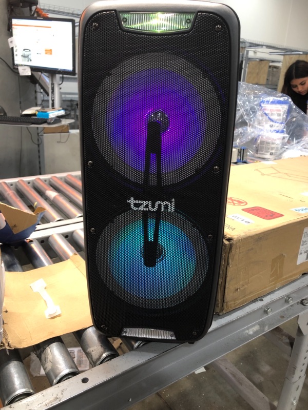 Photo 2 of TZUMI Sonic Bass LED Jobsite Speaker - Black
