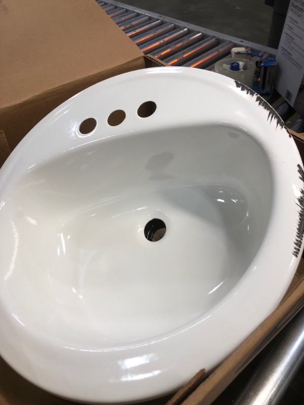 Photo 3 of 111000 Lavatory Sink Round Steel 19 in. White
