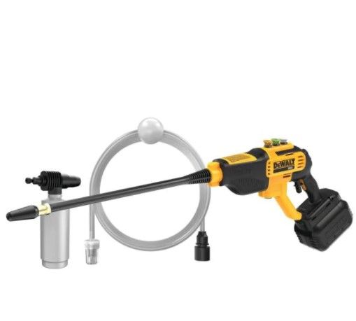 Photo 1 of DEWALT 20-Volt MAX 550 PSI, 1.0 GPM Cold Water Cordless Electric Power Cleaner with 4 Nozzles, 5.0 Ah Battery and Charger