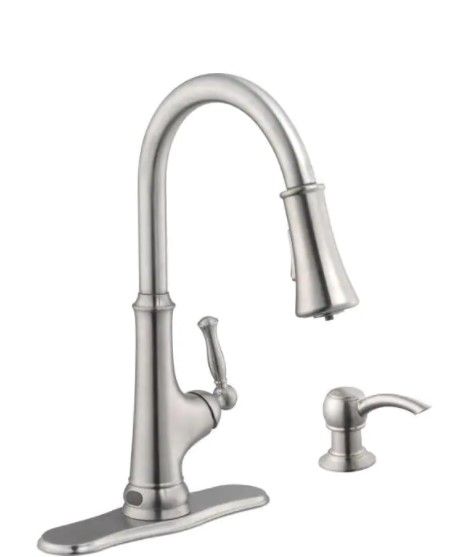 Photo 1 of ***PARTS ONLY*** Glacier Bay Touchless LED Single-Handle Pull-Down Sprayer Kitchen Faucet with Soap Dispenser in Stainless Steel