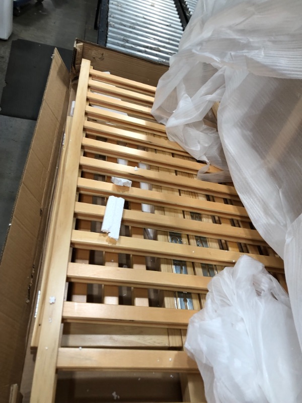 Photo 1 of Dream On Me Quinn Full-Size Folding Crib, Removable Wheels, Modern Nursey, Adjustable Mattress Support, Patent Folding System in Natural