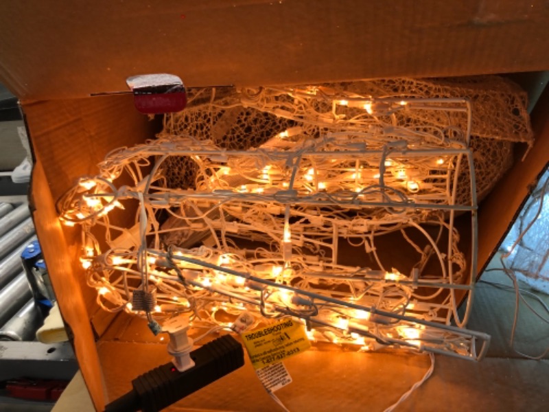 Photo 1 of 60 in. White Tinsel LED Deer Family (Set of 3) ( 60 in. Plus 54 in. Plus 37 in.)
