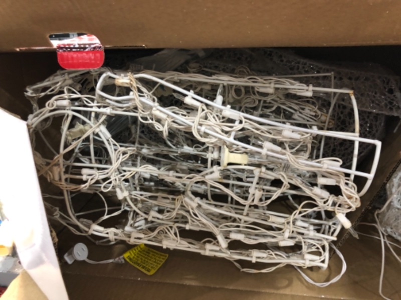 Photo 1 of 60 in. White Tinsel LED Deer Family (Set of 3) ( 60 in. Plus 54 in. Plus 37 in.)
