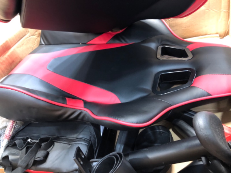 Photo 1 of **INCOMPLETE*** X20 Gaming Chair Racing Office Ergonomic Computer PC Adjustable Swivel Chair with Fully Reclining Back in Red LeatherSoft