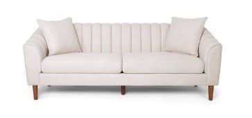 Photo 1 of **INCOMPLETE** BOX 1 OF 2- Noble House Orly Sofa, Beige Fabric

