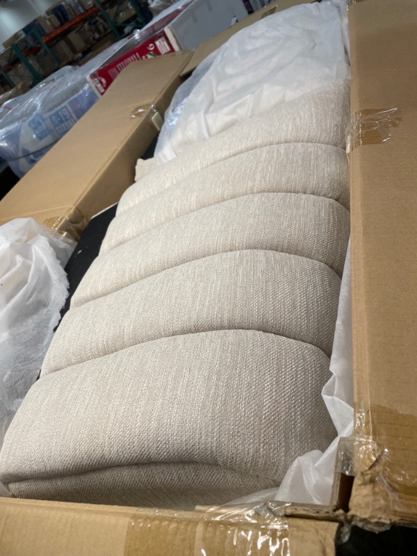 Photo 2 of **INCOMPLETE** BOX 1 OF 2- Noble House Orly Sofa, Beige Fabric
