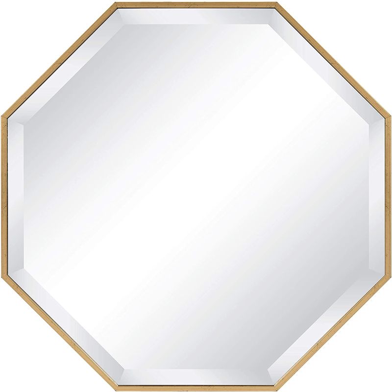 Photo 1 of **DAMAGE TO ONE SIDE REFER TO PHOTO**
 Kate and Laurel Rhodes Octagon Framed Wall Mirror, 24.75x24.75, Gold
