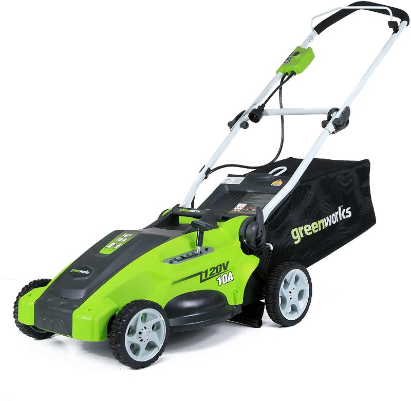 Photo 1 of **HEAVY USE**\]
Greenworks 10 Amp 16-inch Corded Mower, 25142
