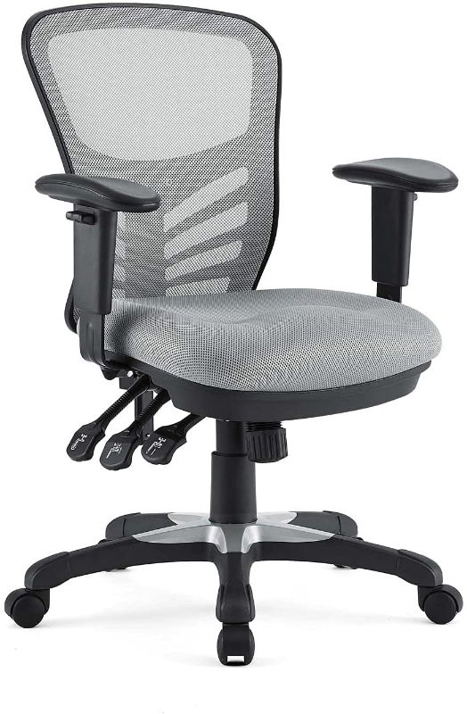 Photo 1 of **MISSING WHEELS AND MISSING HARDWARE*
Modway EEI-757-GRY Articulate Ergonomic Mesh Office Chair in Gray

