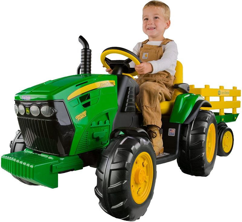 Photo 1 of **INCOMPLETE, MISSING COMPONENTS**
Peg Perego John Deere Ground Force Tractor with Trailer
