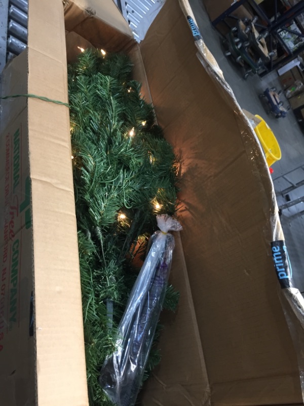 Photo 2 of 6.5 ft. Pre-Lit LED Slim Fraser Fir Artificial Christmas Tree with 450 White Lights
