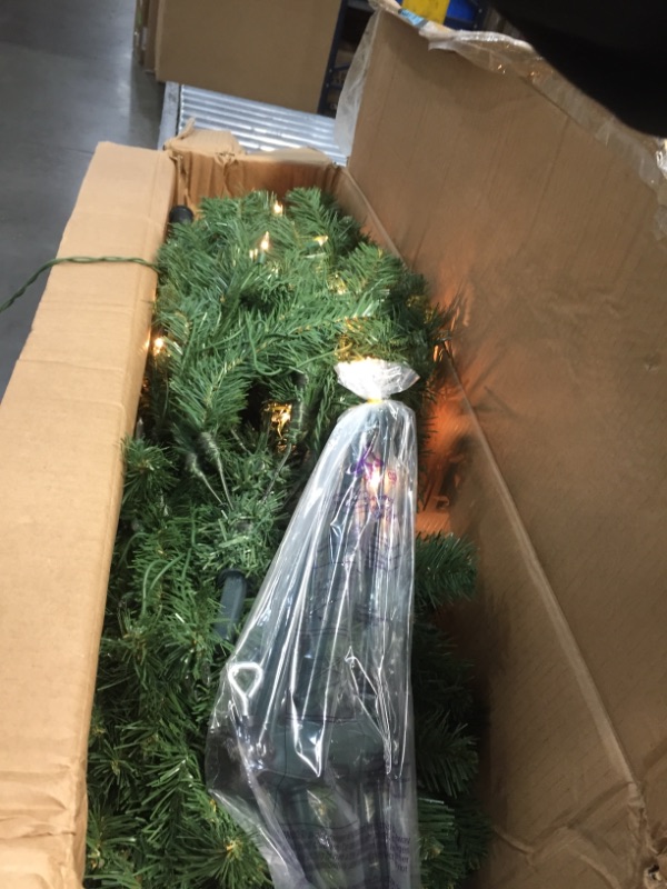 Photo 3 of 6.5 ft. Pre-Lit LED Slim Fraser Fir Artificial Christmas Tree with 450 White Lights
