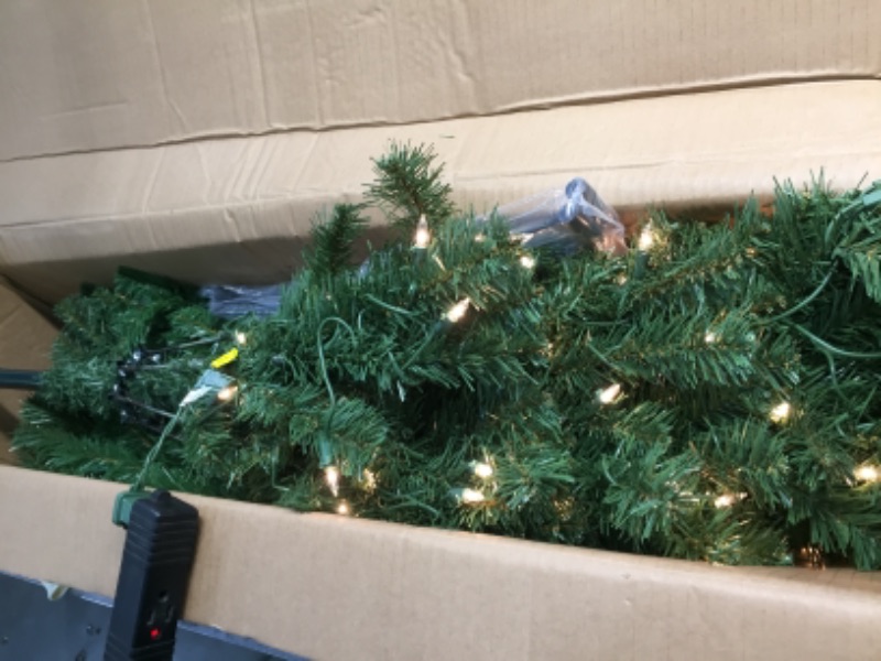 Photo 2 of 6.5 ft. Pre-Lit LED Slim Fraser Fir Artificial Christmas Tree with 450 White Lights
