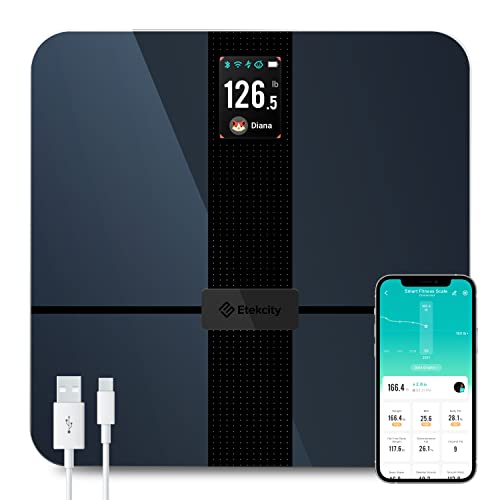 Photo 1 of Etekcity Apex Smart WiFi Body Fat Scale, Digital Bluetooth Bathroom Scale for Body Weight, BMI, Heart Rate, Water Weight, with Pregnancy & Baby Mode,
- Previously opened 
