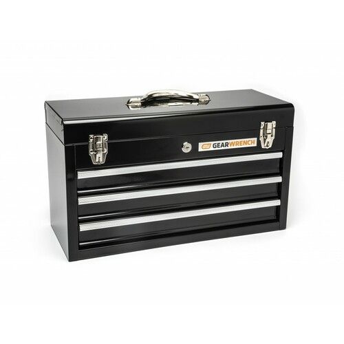 Photo 1 of 20 in. 3-Drawer Steel Tool Box in Black
