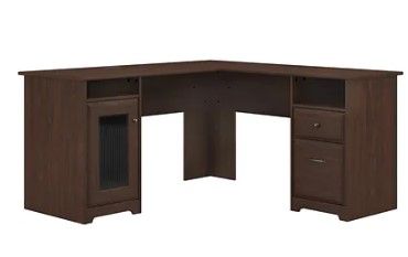 Photo 1 of **incomplete**Bush Furniture Cabot L Shaped Computer Desk, 60W, Modern Walnut
box 2 of 2