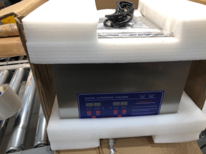 Photo 3 of 10L Digital Ultrasonic Cleaner Stainless Steel Cleaning Machine with Drain Valve and Basket JPS-40A
