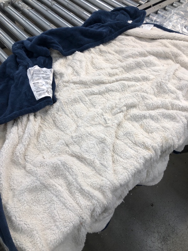 Photo 4 of Eddie Bauer | Smart Heated Electric Throw Blanket - Reversible Sherpa - Hands Free Control -Wi-Fi Only (2.4GHz) - Compatible with Alexa, Google, iOS, Android - Indigo