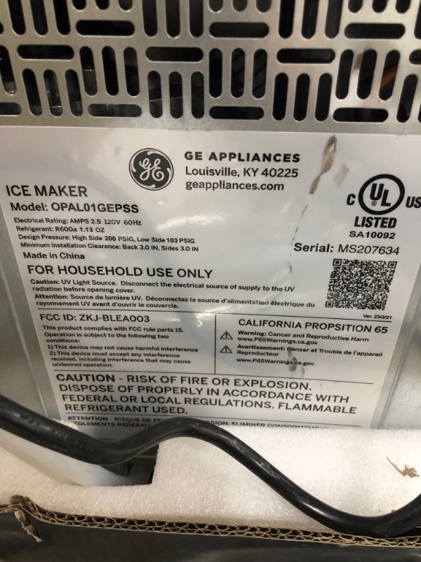 Photo 1 of GE Profile Opal | Countertop Nugget Ice Maker | Portable Ice Machine Complete with Bluetooth Connectivity | Smart Home Kitchen Essentials | Stainless Steel Finish | Up to 24 lbs. of Ice Per Day