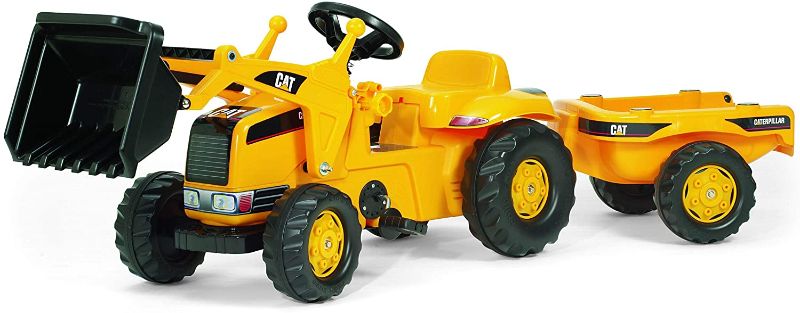 Photo 1 of ***PARTS ONLY** rolly toys CAT Construction Pedal Tractor: Front Loader Tractor with Detachable Trailer, Youth Ages 2.5+ , Yellow