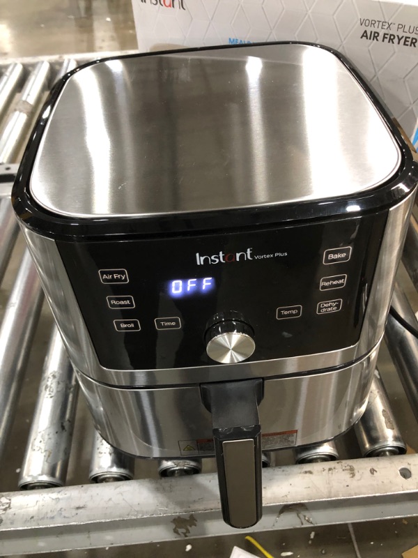 Photo 2 of Instant Vortex Plus 6 Quart Air Fryer, Customizable Smart Cooking Programs, Digital Touchscreen and Large Non-Stick Air Fryer Basket, Stainless Steel
