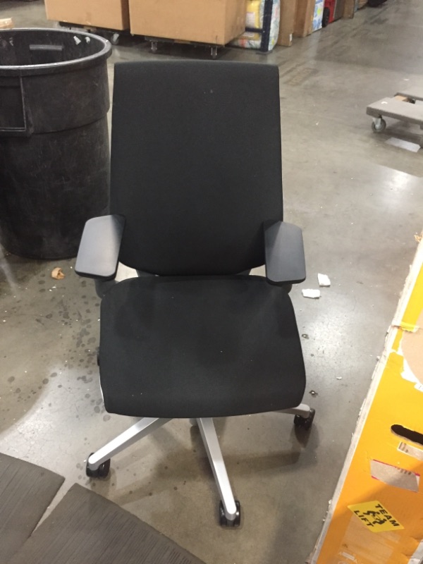 Photo 2 of Steelcase Gesture Office Chair - Cogent: Connect Licorice Fabric, Low Seat Height, Shell Back, Light on Light Frame, Polished Aluminum Base
