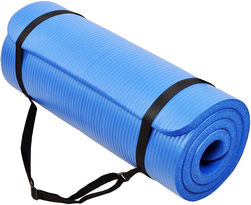Photo 1 of BalanceFrom GoCloud All-Purpose 1-Inch Extra Thick High Density Anti-Tear Exercise Yoga Mat with Carrying Strap