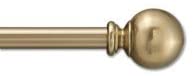 Photo 1 of 5/8-Inch Round Metal Curtain Rod, 48 to 84-Inch Adjustable Width (Brass with Ball Finials)
