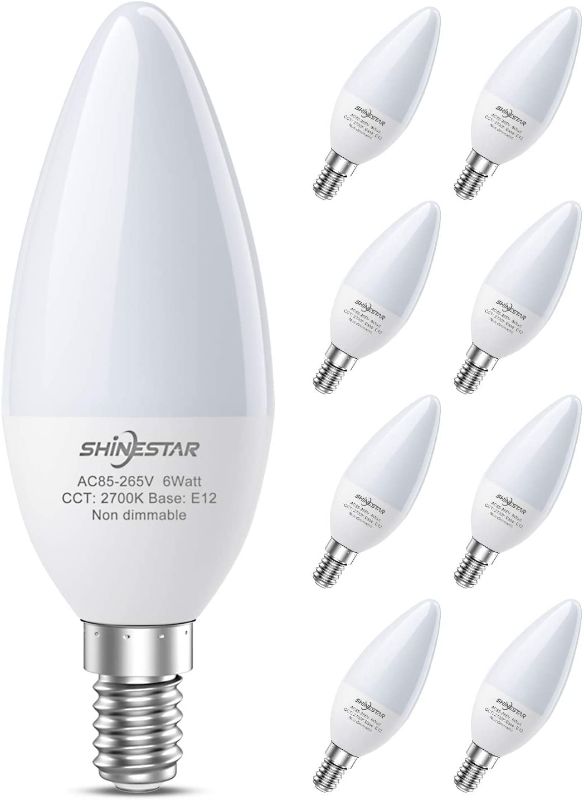 Photo 1 of SHINESTAR 16-Pack Warm White LED Ceiling Fan Light Bulbs, 60 Watt Equivalent, 2700K, E12 Candelabra Base, Chandelier Light Bulb, Non-dimmable
