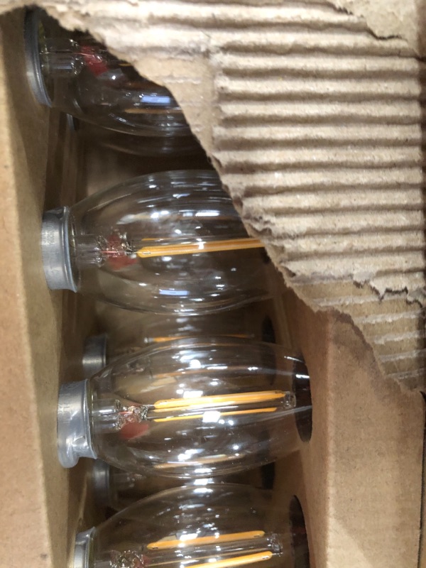 Photo 2 of GE Crystal Clear Bent Tip Decorative Light Bulbs (40 Watt), 370 Lumen, Candelabra Light Bulb Base, 16-Pack Chandelier Light Bulbs
