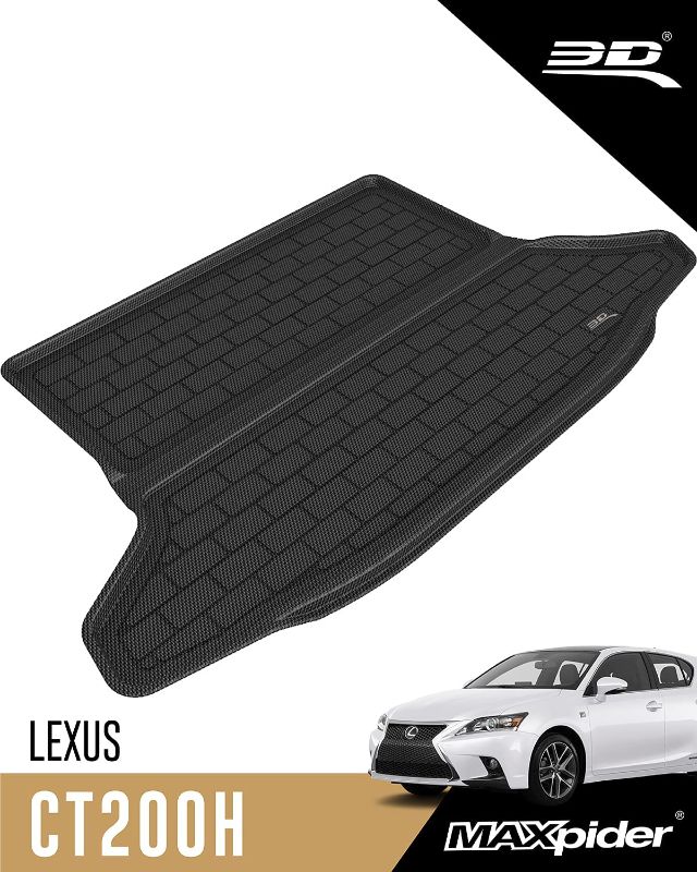 Photo 1 of 3D MAXpider M1LX0221309 Custom Fit All-Weather Cargo Liner for Select Lexus CT Hybrid Models - Kagu Rubber (Black)
