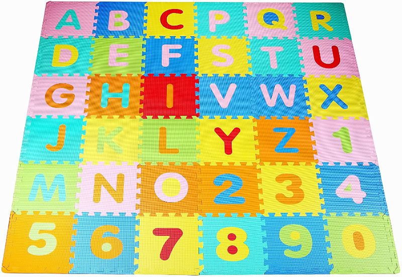 Photo 1 of BalanceFrom Kid's Puzzle Exercise Play Mat with EVA Foam Interlocking Tiles, 36 Tiles, Alphabet, each tile measures 12"x12"x0.4"