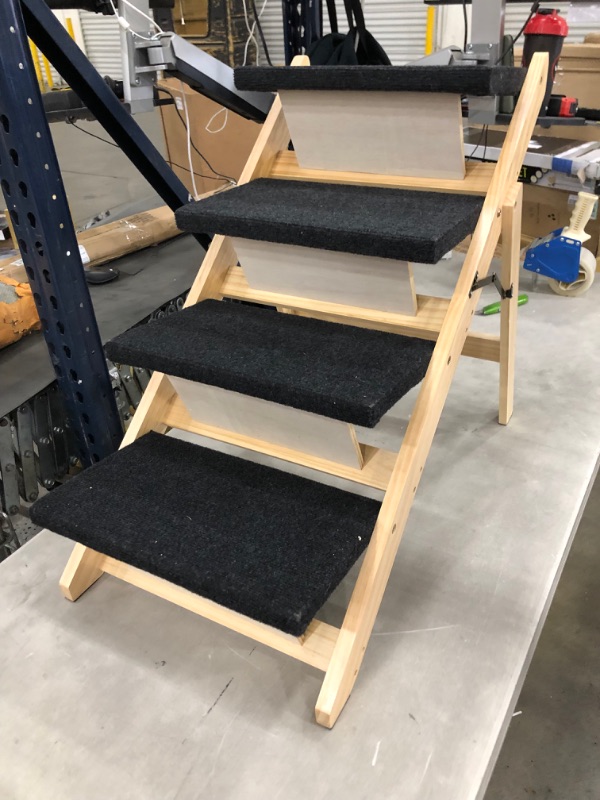 Photo 3 of *USED*
Pet Dog Stairs Dog Steps - 2-in-1 Portable Folding Dog Stairs for Dogs, Cats, high beds, Wood Pet Safety Beside Dog Ramp, Dog Steps, Easy Climb Pet Step Stool - Portable Dog/Cat Ladder Up to 200 Pounds
