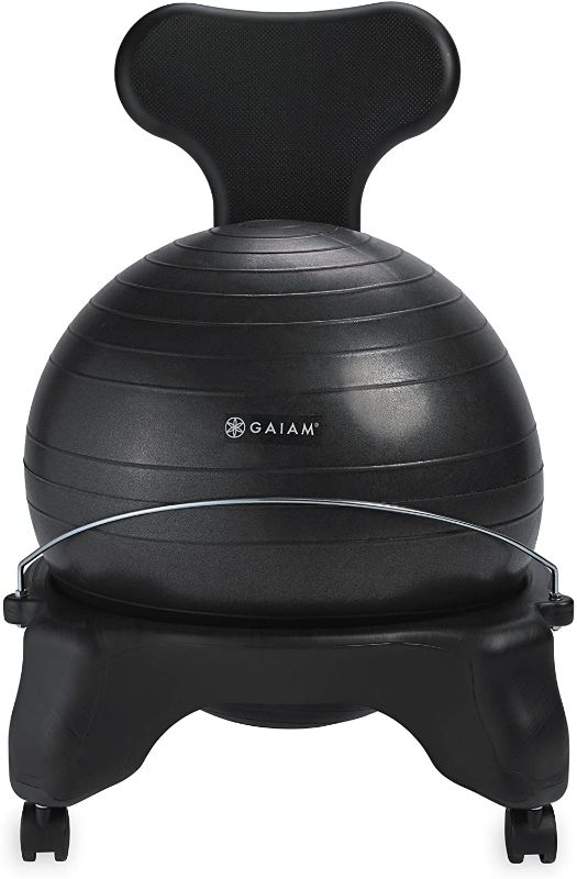 Photo 1 of ***MISSING BALL*** Gaiam Classic Balance Ball Chair – Exercise Stability Yoga Ball Premium Ergonomic Chair for Home and Office Desk with Air Pump, Exercise Guide and Satisfaction Guarantee 
a little bit of dust 
missing ball 
