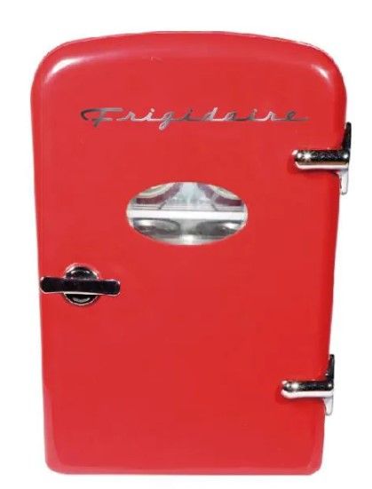 Photo 1 of 0.3 cu. ft. 6-Can Retro Mini Fridge in Red
little buff marks  on top