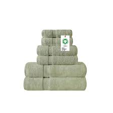 Photo 1 of A1 Home Collections
Feather Touch Quick Dry 6-Piece Green Tint Solid 100% Organic Cotton 700 GSM Towel Set