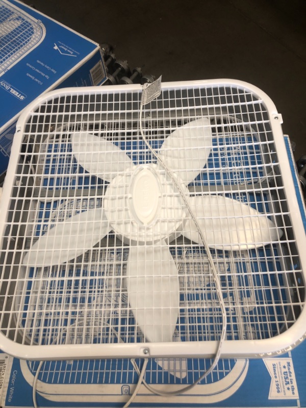 Photo 2 of 20 in. 3 Speed White Box Fan with Save-Smart Technology for Energy Efficiency