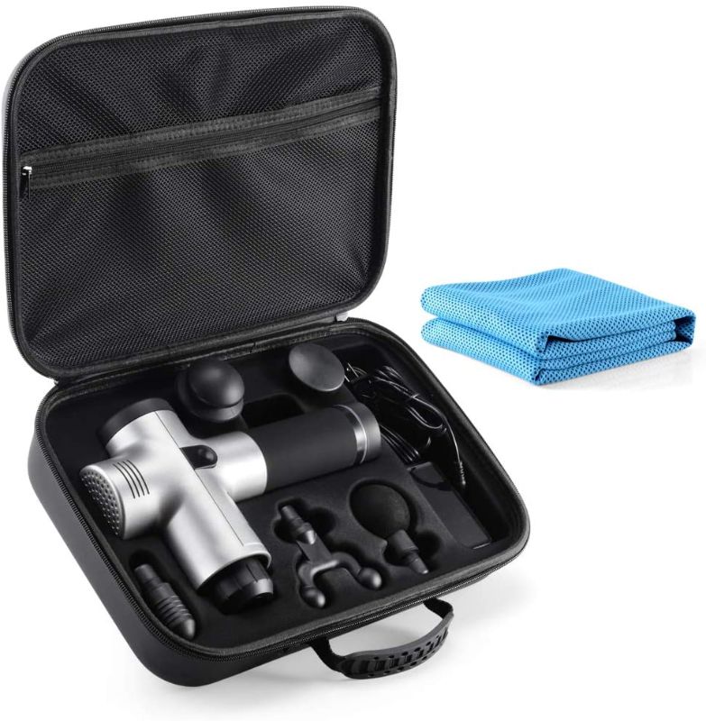 Photo 1 of Carrying Case for Hyperice Hypervolt Bluetooth, 2021 5 Attachment Slots Portable Storage Box, Hard Shell Case for Hyperice Hypervolt Portable Massage Gun tombert (Case Only)
