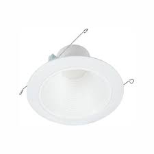 Photo 1 of RL 5 in. and 6 in. White Integrated LED Recessed Light Retrofit Trim at 3000K Soft White, Deep Baffle for Low Glare
AS IS USED