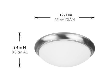 Photo 1 of *MISSING glass shade*
Hampton Bay Withers 13 in. 140-Watt Equivalent Brushed Nickel Selectable Integrated LED Flush Mount with Glass Shade