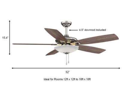 Photo 1 of *previously opened*
*UNKNOWN what/ if anything is MISSING* 
Hampton Bay Menage 52 in. Integrated LED Indoor Low Profile Brushed Nickel Ceiling Fan with Light Kit