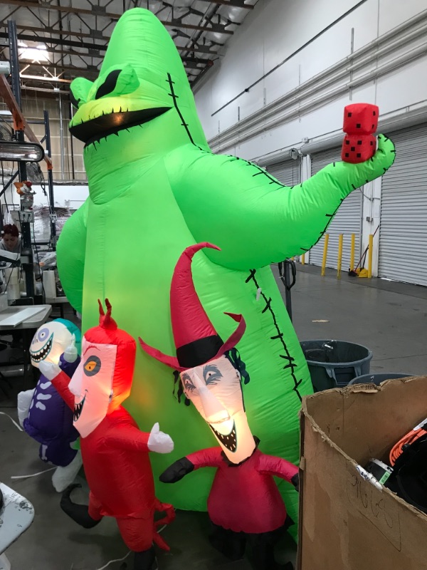 Photo 1 of *USED*
9 ft. Oogie Boogie with Lock Shock and Barrel Scene Airblown Disney Halloween Inflatable
